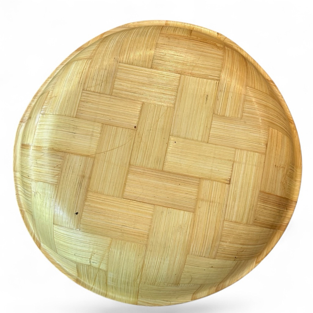 Vintage Florida Landmark Bamboo woven Serving bowl boho Kitschy - Picture 2 of 3